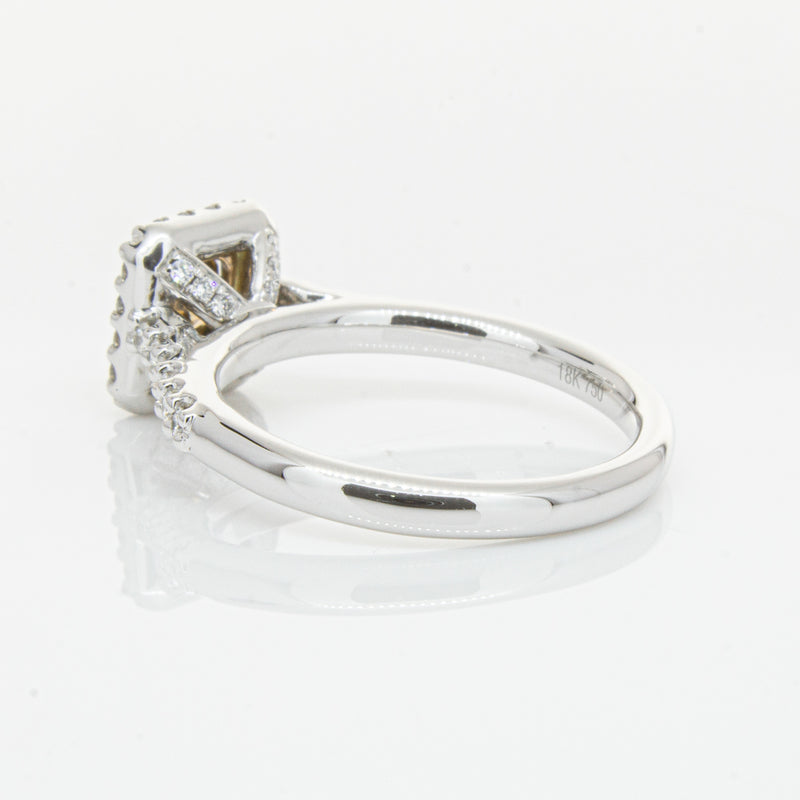 18ct White Gold .72ct Mocha Princess Cut Diamond Manhattan Ring-Ring-Walker & Hall