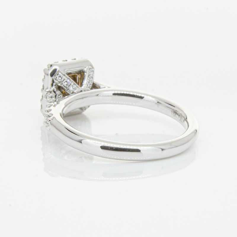 18ct White Gold .72ct Mocha Princess Cut Diamond Manhattan Ring-Ring-Walker & Hall