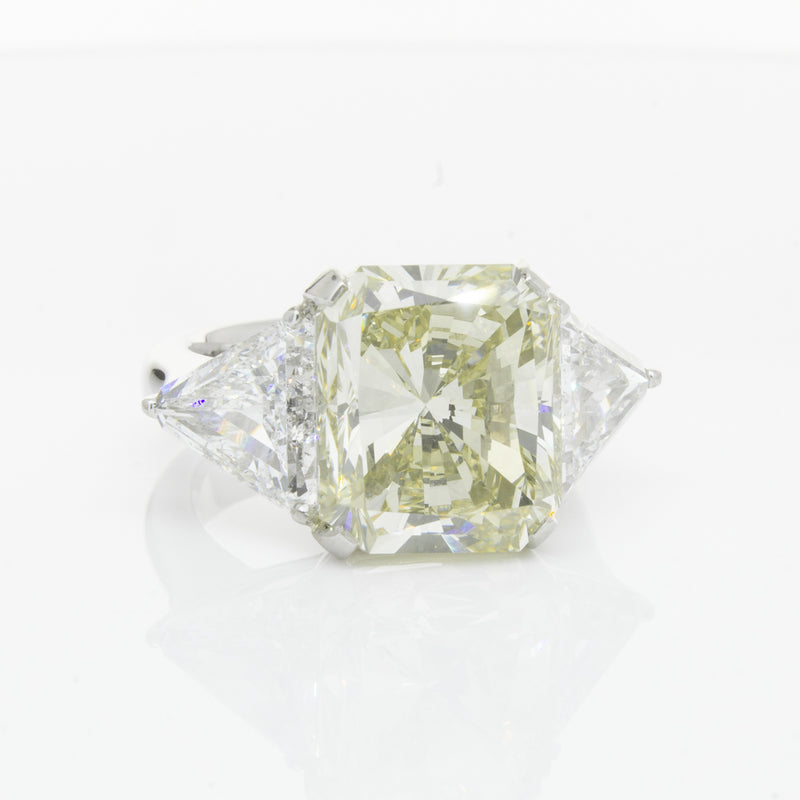 Platinum Radiant Cut Yellow Diamond Ring-Ring-Walker & Hall