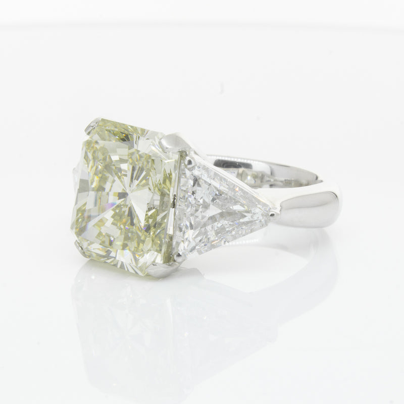 Platinum Radiant Cut Yellow Diamond Ring-Ring-Walker & Hall