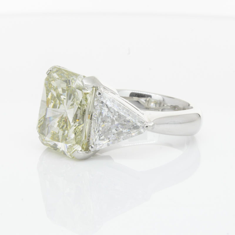 Platinum Radiant Cut Yellow Diamond Ring-Ring-Walker & Hall