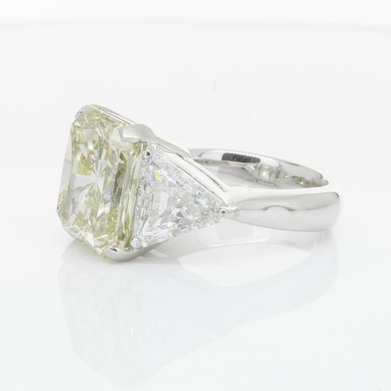 Platinum Radiant Cut Yellow Diamond Ring-Ring-Walker & Hall
