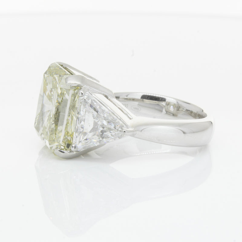 Platinum Radiant Cut Yellow Diamond Ring-Ring-Walker & Hall