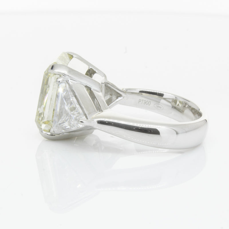 Platinum Radiant Cut Yellow Diamond Ring-Ring-Walker & Hall