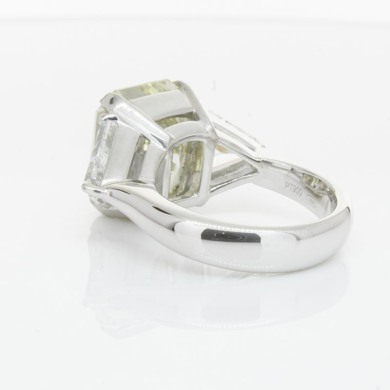 Platinum Radiant Cut Yellow Diamond Ring-Ring-Walker & Hall