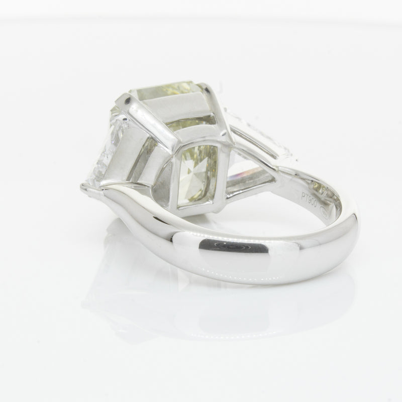 Platinum Radiant Cut Yellow Diamond Ring-Ring-Walker & Hall