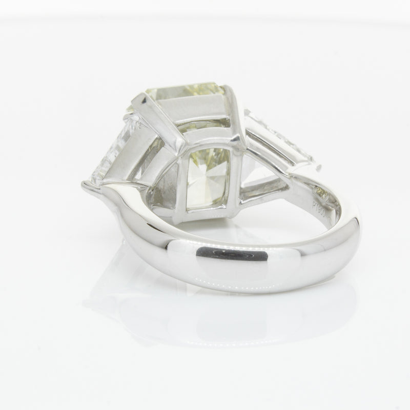 Platinum Radiant Cut Yellow Diamond Ring-Ring-Walker & Hall