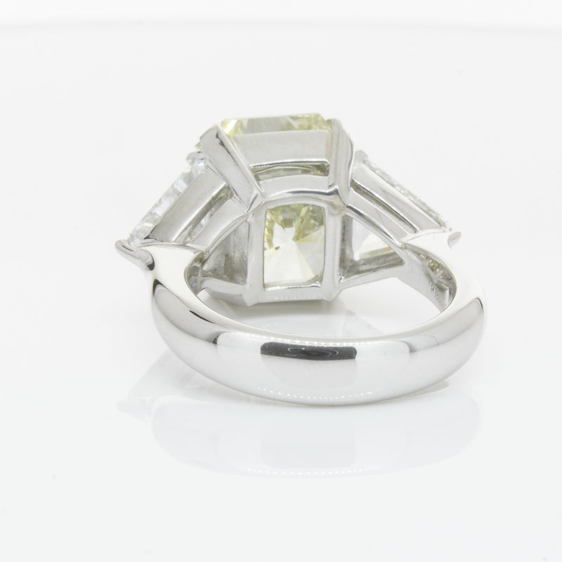Platinum Radiant Cut Yellow Diamond Ring-Ring-Walker & Hall
