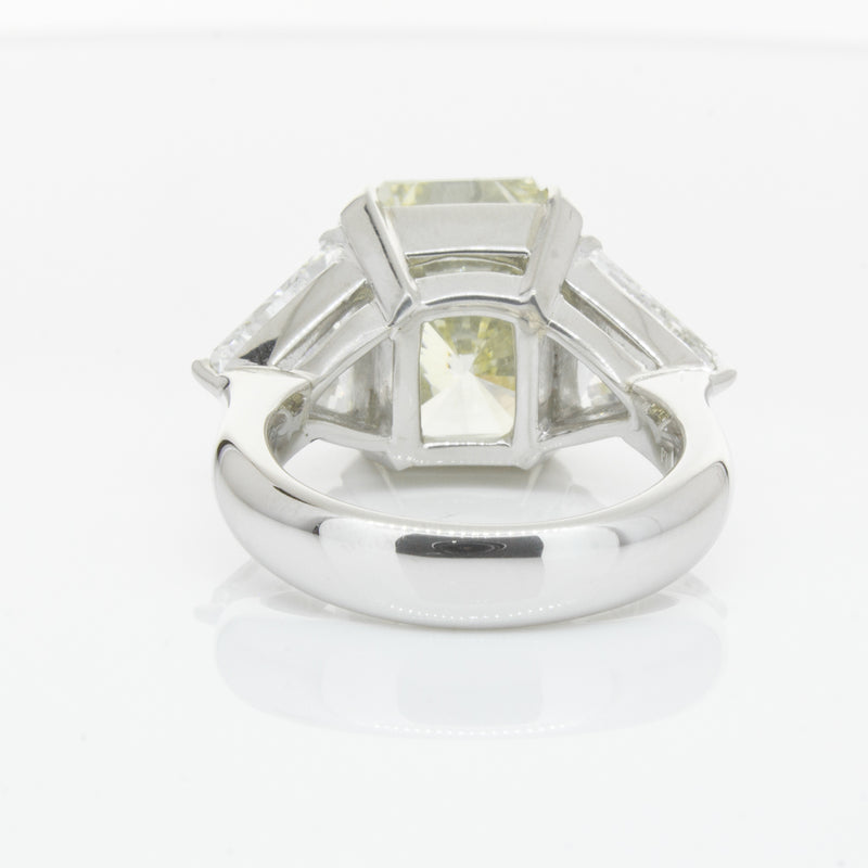 Platinum Radiant Cut Yellow Diamond Ring-Ring-Walker & Hall