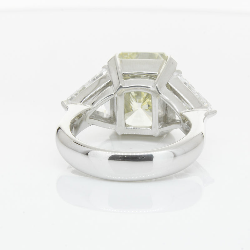 Platinum Radiant Cut Yellow Diamond Ring-Ring-Walker & Hall