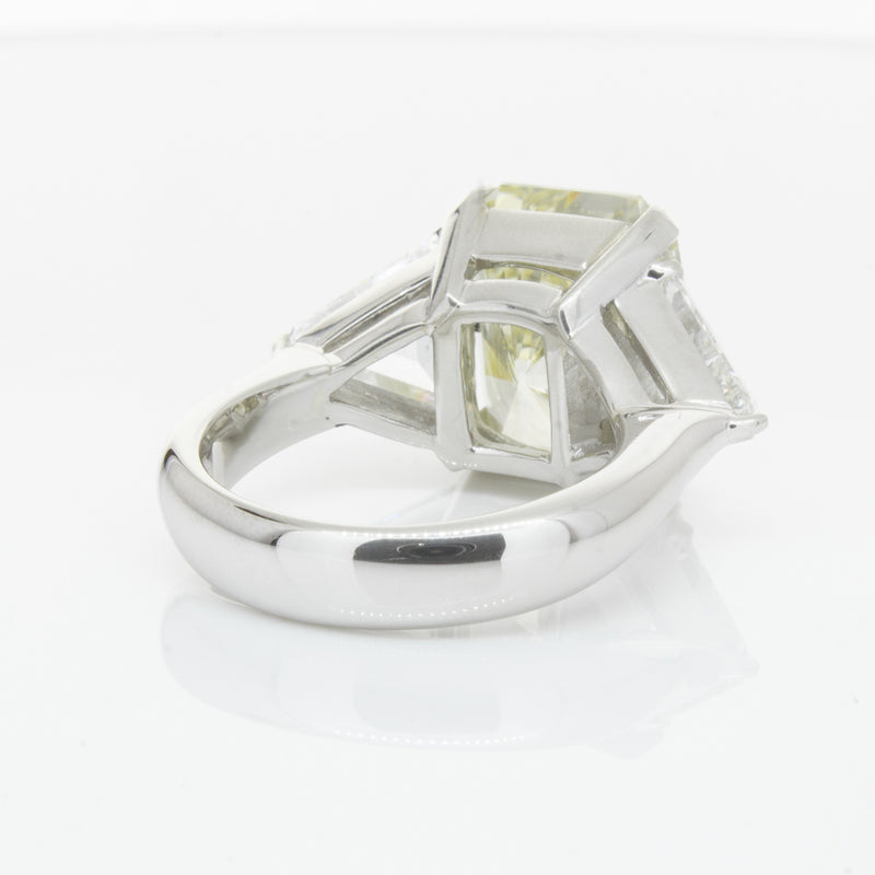 Platinum Radiant Cut Yellow Diamond Ring-Ring-Walker & Hall