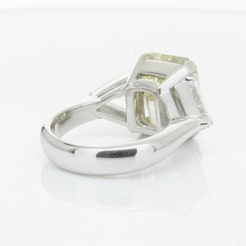 Platinum Radiant Cut Yellow Diamond Ring-Ring-Walker & Hall
