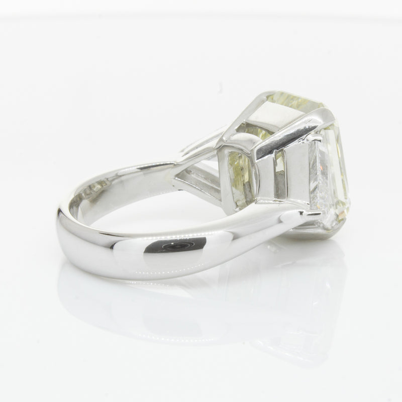Platinum Radiant Cut Yellow Diamond Ring-Ring-Walker & Hall