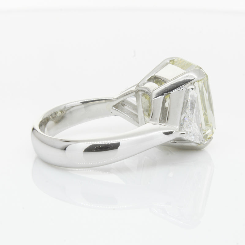 Platinum Radiant Cut Yellow Diamond Ring-Ring-Walker & Hall