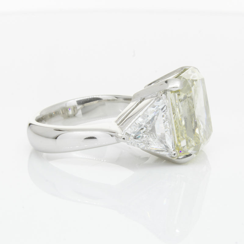 Platinum Radiant Cut Yellow Diamond Ring-Ring-Walker & Hall