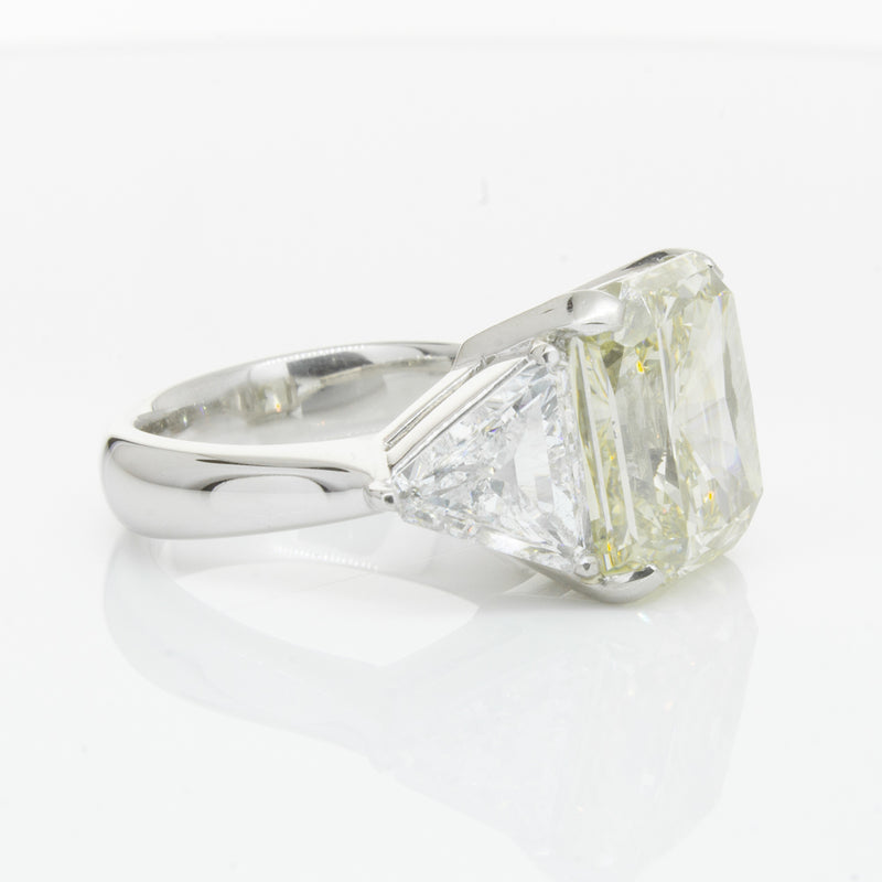 Platinum Radiant Cut Yellow Diamond Ring-Ring-Walker & Hall
