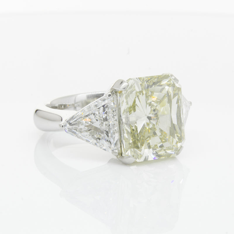 Platinum Radiant Cut Yellow Diamond Ring-Ring-Walker & Hall