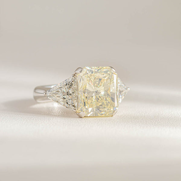Platinum 10.09ct Radiant Cut Yellow Diamond Ring - Walker & Hall