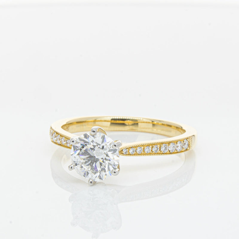 18ct Yellow Gold 1.00ct Diamond Zenith Ring-Ring-Walker & Hall