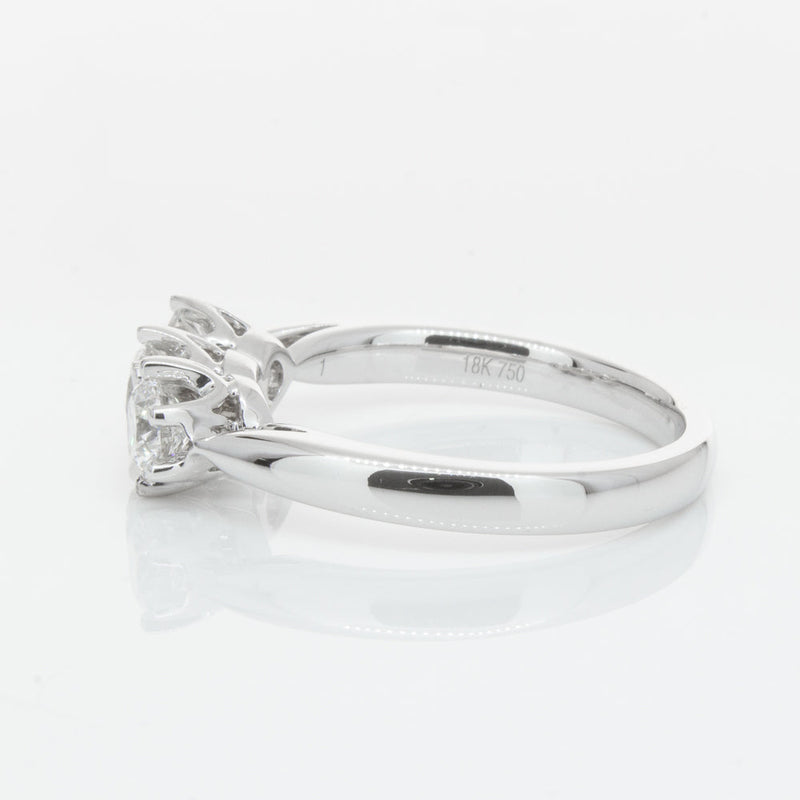 18ct White Gold 1.01ct Diamond Trilogy Ring-Ring-Walker & Hall