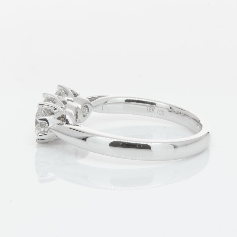 18ct White Gold 1.01ct Diamond Trilogy Ring-Ring-Walker & Hall