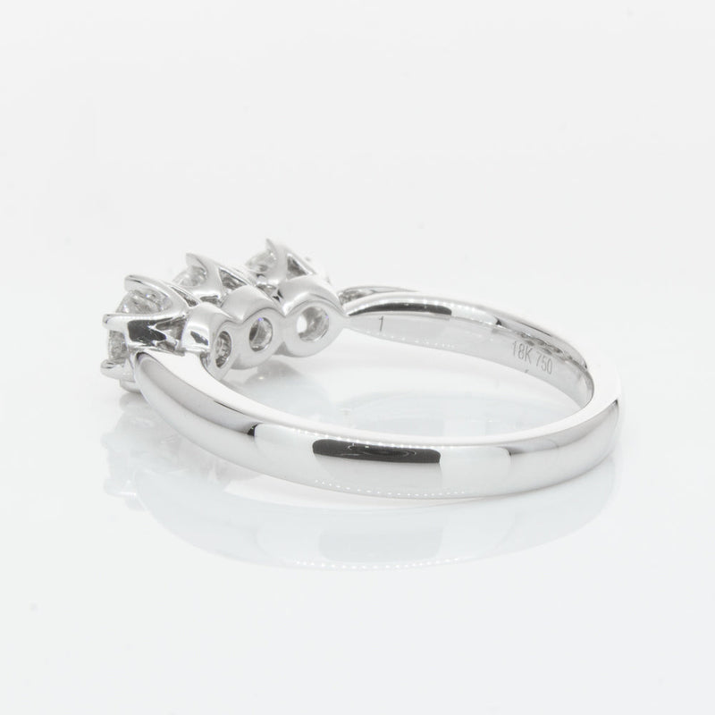 18ct White Gold 1.01ct Diamond Trilogy Ring-Ring-Walker & Hall