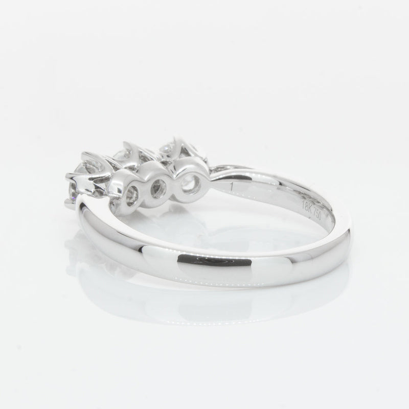 18ct White Gold 1.01ct Diamond Trilogy Ring-Ring-Walker & Hall
