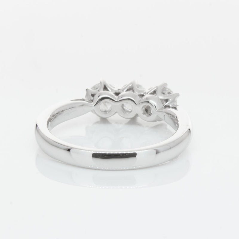 18ct White Gold 1.01ct Diamond Trilogy Ring-Ring-Walker & Hall