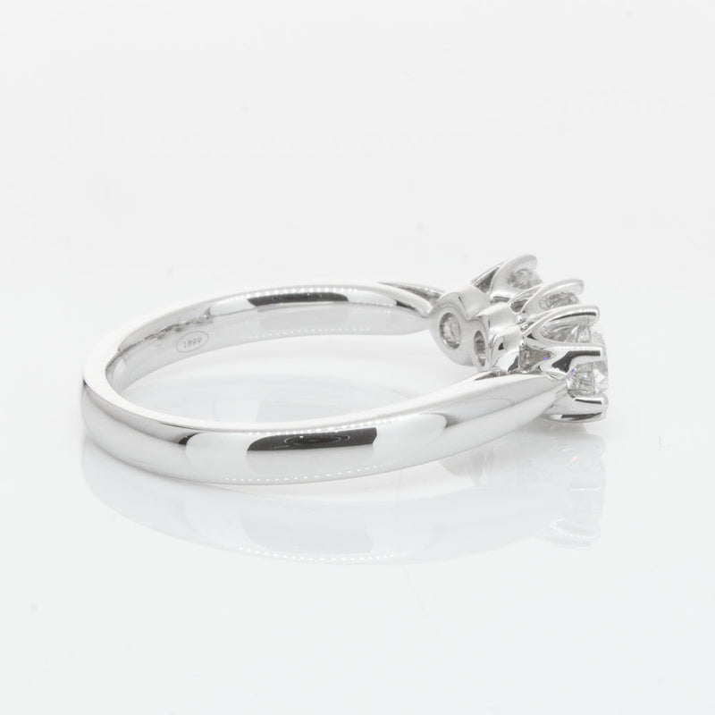 18ct White Gold 1.01ct Diamond Trilogy Ring-Ring-Walker & Hall