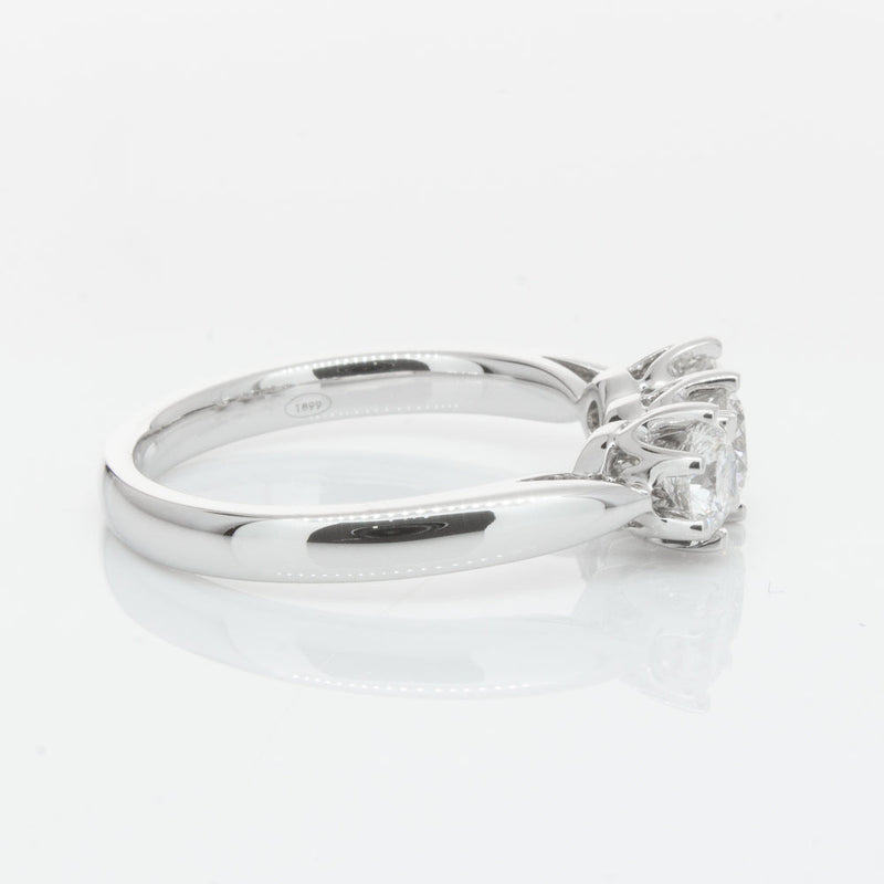 18ct White Gold 1.01ct Diamond Trilogy Ring-Ring-Walker & Hall