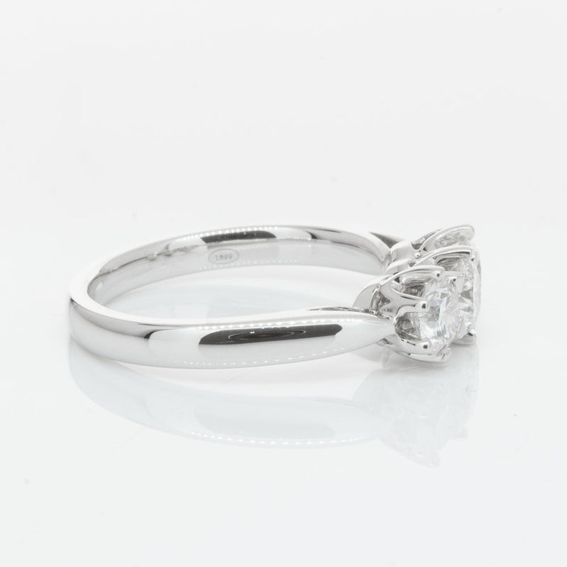 18ct White Gold 1.01ct Diamond Trilogy Ring-Ring-Walker & Hall