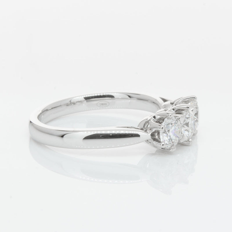 18ct White Gold 1.01ct Diamond Trilogy Ring-Ring-Walker & Hall