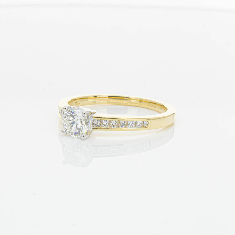 18ct Yellow Gold .50ct Diamond Riviera Ring-Ring-Walker & Hall