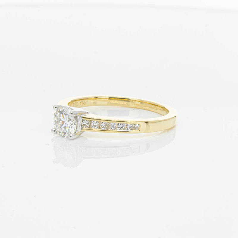 18ct Yellow Gold .50ct Diamond Riviera Ring-Ring-Walker & Hall