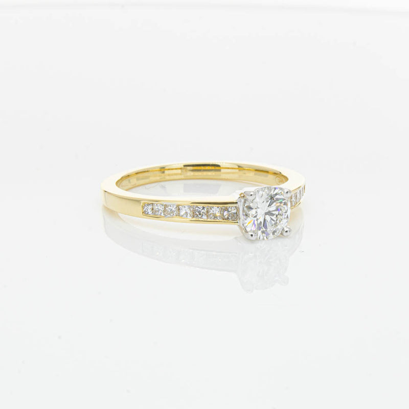 18ct Yellow Gold .50ct Diamond Riviera Ring-Ring-Walker & Hall