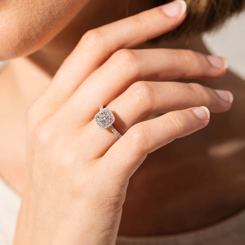 Platinum .51ct Diamond Aurora Ring-Ring-Walker & Hall