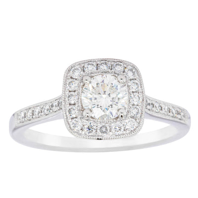 Platinum .51ct Diamond Aurora Ring-Ring-Walker & Hall