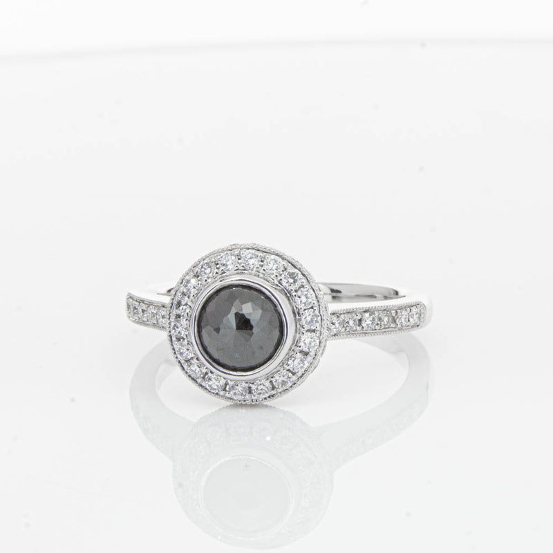 Platinum Black Diamond Ring-Ring-Walker & Hall