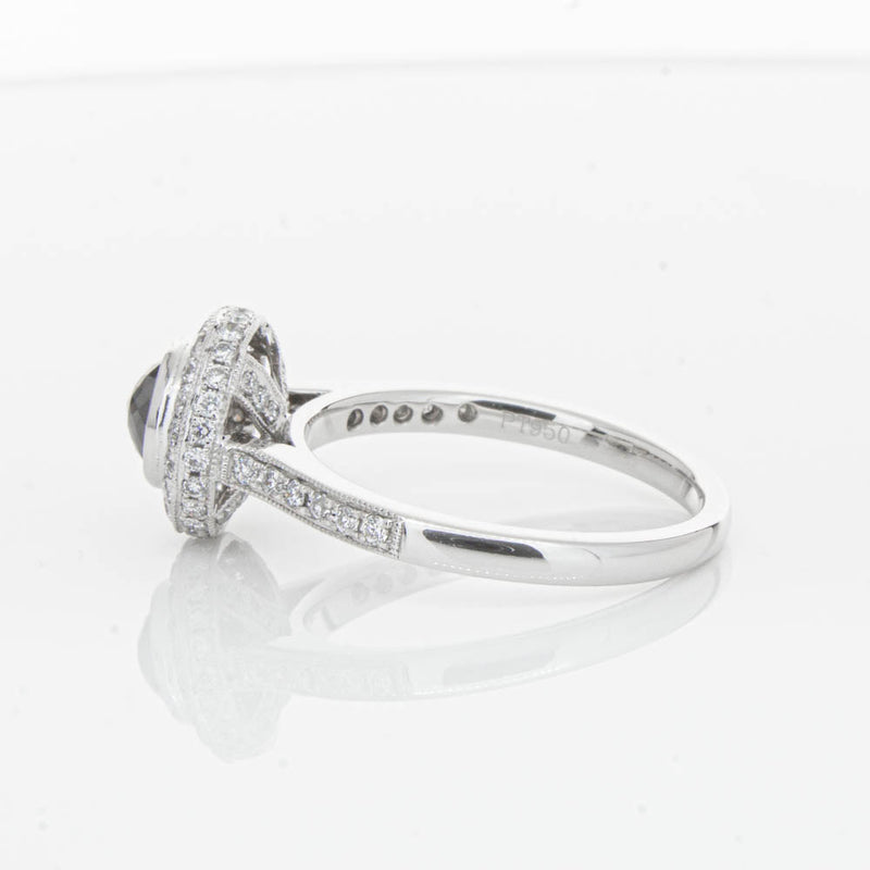 Platinum Black Diamond Ring-Ring-Walker & Hall