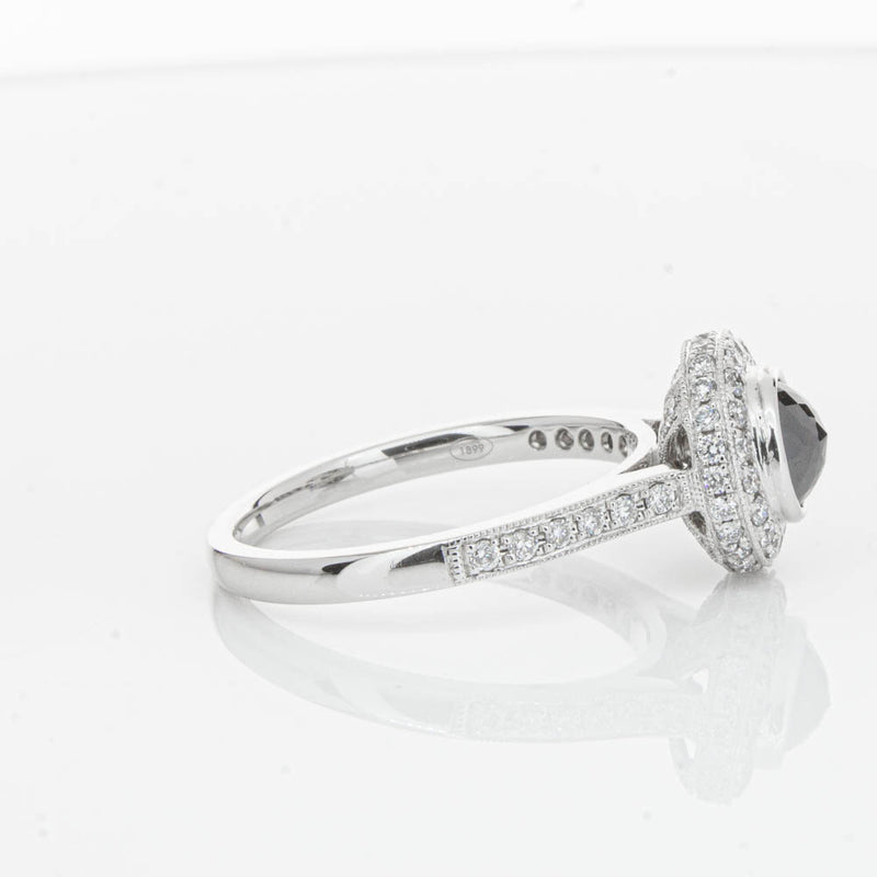 Platinum Black Diamond Ring-Ring-Walker & Hall