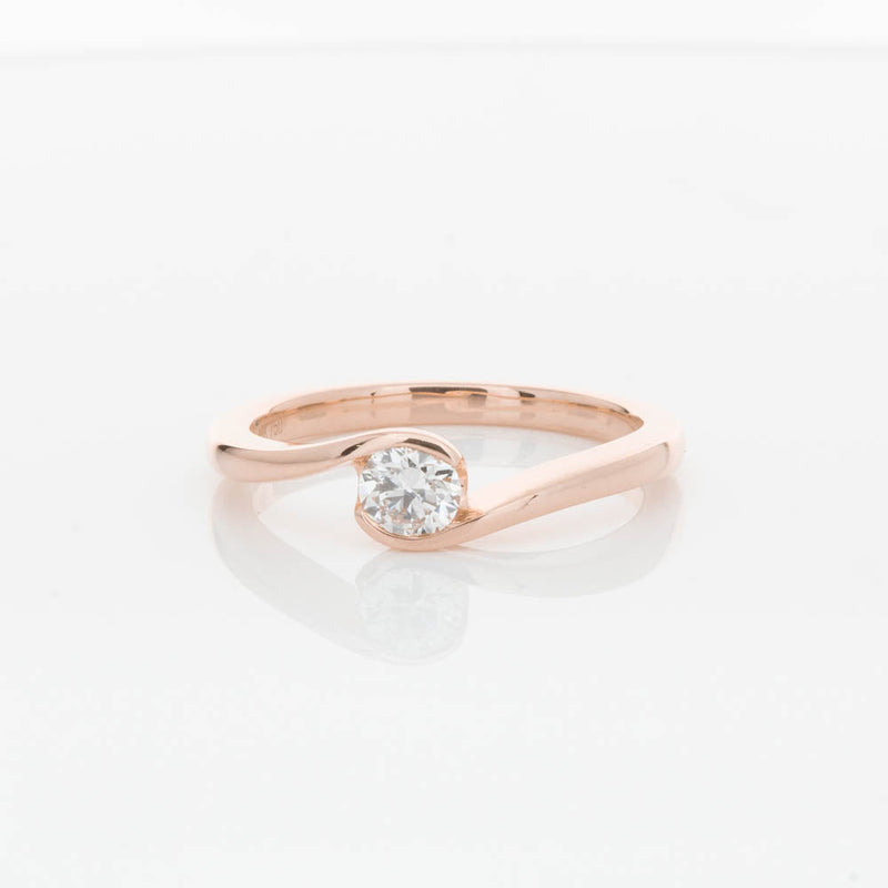 18ct Rose Gold .30ct Diamond Embrace Ring-Ring-Walker & Hall