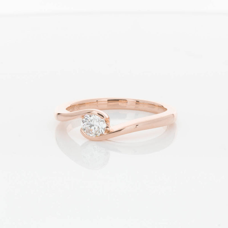 18ct Rose Gold .30ct Diamond Embrace Ring-Ring-Walker & Hall