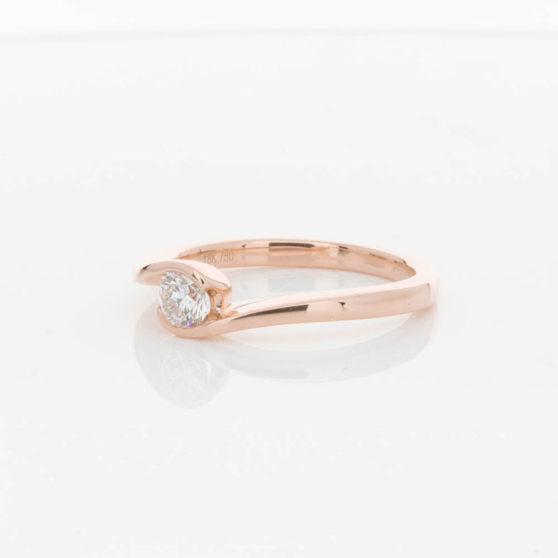 18ct Rose Gold .30ct Diamond Embrace Ring-Ring-Walker & Hall