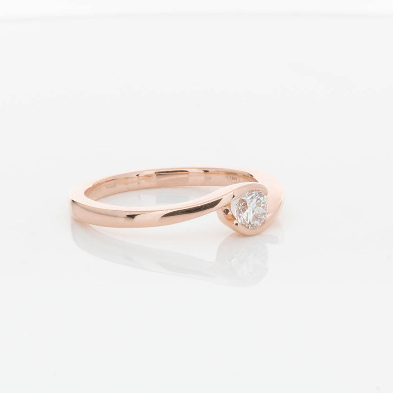 18ct Rose Gold .30ct Diamond Embrace Ring-Ring-Walker & Hall