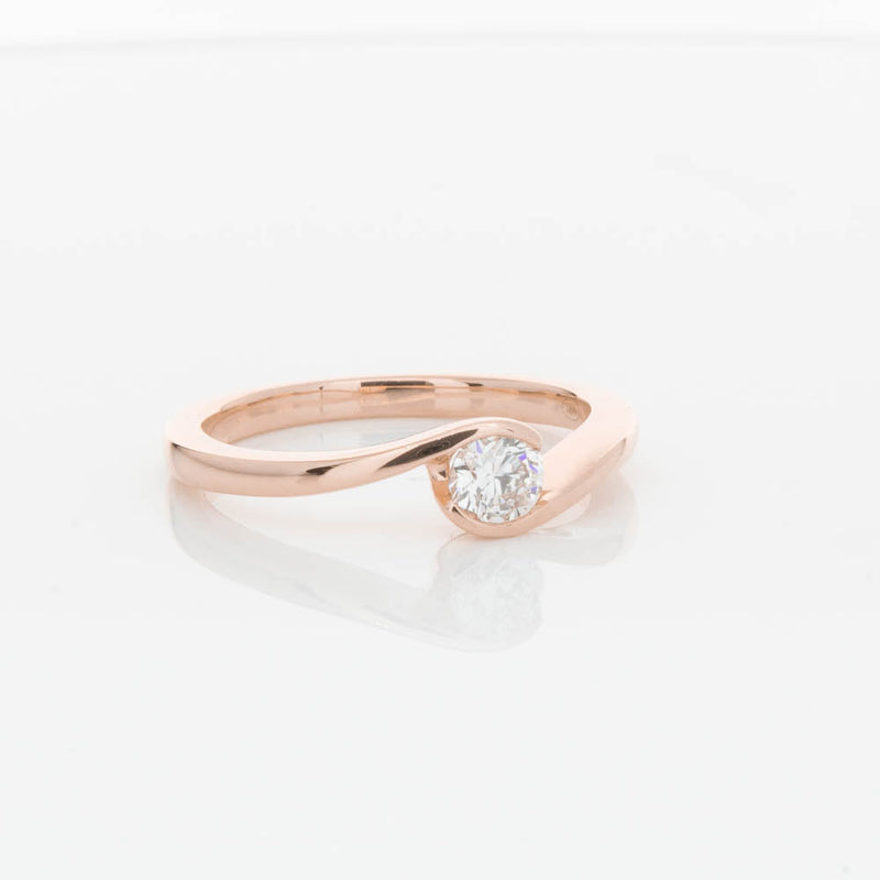 18ct Rose Gold .30ct Diamond Embrace Ring-Ring-Walker & Hall