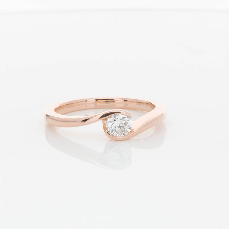 18ct Rose Gold .30ct Diamond Embrace Ring-Ring-Walker & Hall