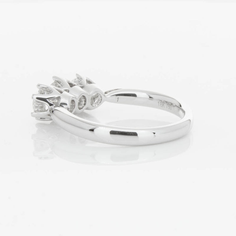 18ct White Gold 1.24ct Diamond Trilogy Ring-Ring-Walker & Hall