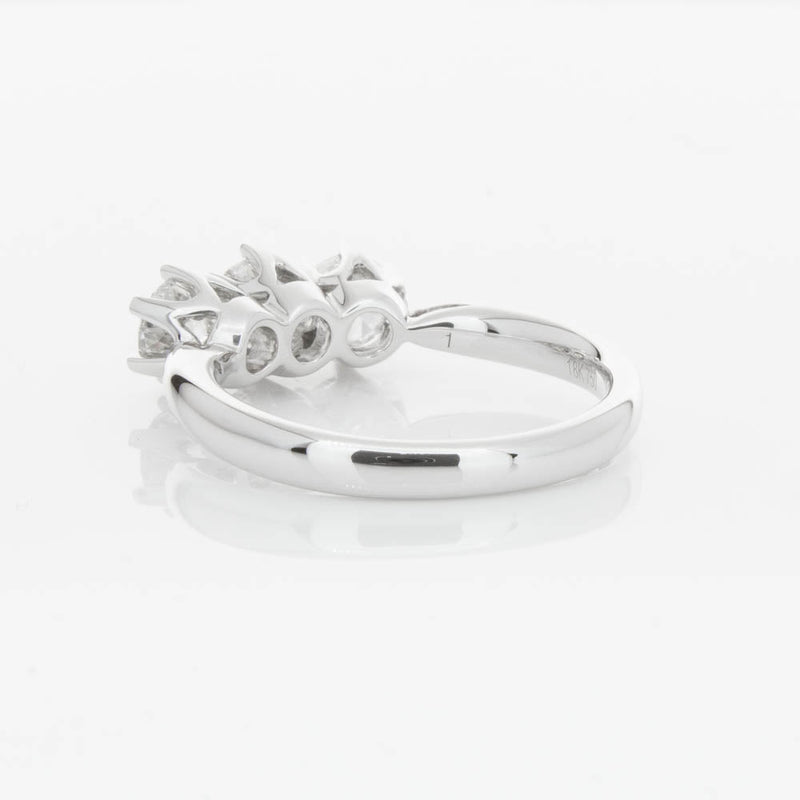 18ct White Gold 1.24ct Diamond Trilogy Ring-Ring-Walker & Hall