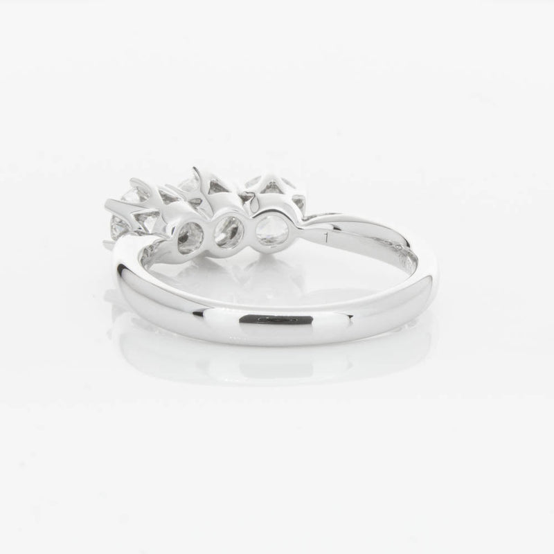 18ct White Gold 1.24ct Diamond Trilogy Ring-Ring-Walker & Hall