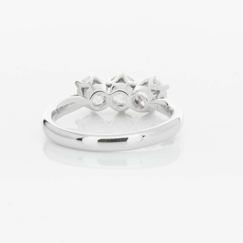 18ct White Gold 1.24ct Diamond Trilogy Ring-Ring-Walker & Hall